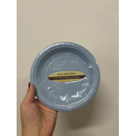 25 PIATTI CARTONATO AZZ POLVERE 18CM