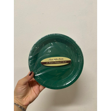 PIATTI CARTONATO VERDE SMER 23CM