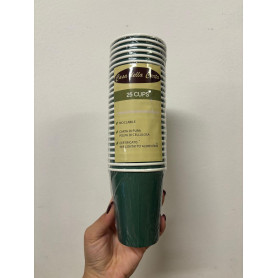25 BICCH CARTONATO VERDE SMERALDO