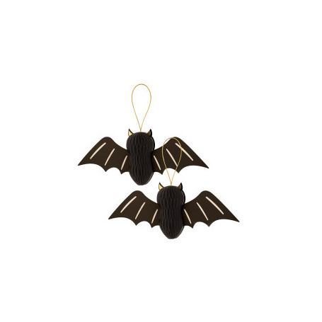 2 PIPISTRELLI CARTA 26CM DETTAGLI ORO