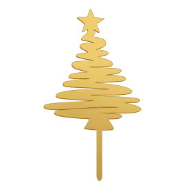 CAKE TOPPER ALBERO DI NATALE ORO 13.5X8