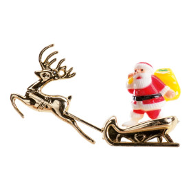 BABBO NATALE IN SLITTA DORATA