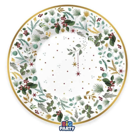 6 PIATTI FONDI 24CM WHITE CHRISTMAS