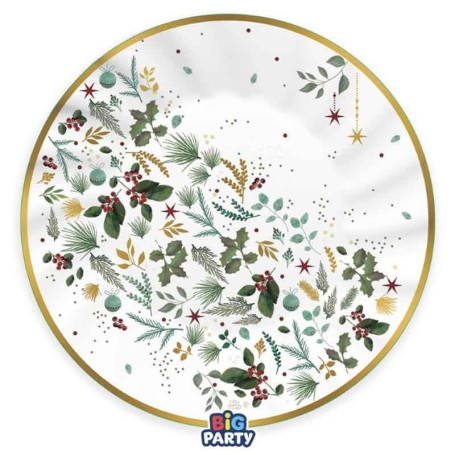 6 PIATTO 25CM WHITE CHRISTMAS