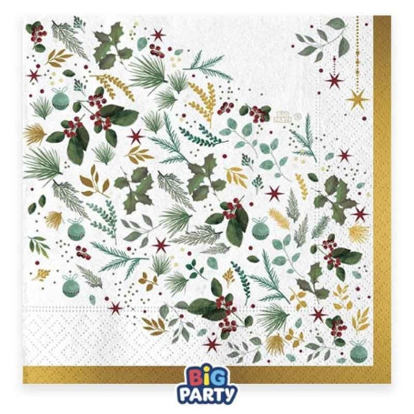 16 TOV.LI 33X33CM WHITE CHRISTMAS