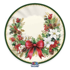6 PIATTI FONDI 24CM VINTAGE CHRISTMAS