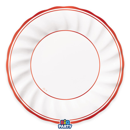 6 PIATTI 30CM CLASSIC RED METAL