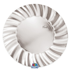 6 PIATTI 25CM WAVY ARGENTO METAL