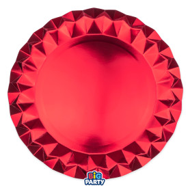 6 SOTTOPIATTI 32CM ROSSO METAL