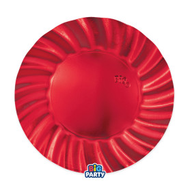 6 PIATTI 25CM WAVY ROSSO METAL