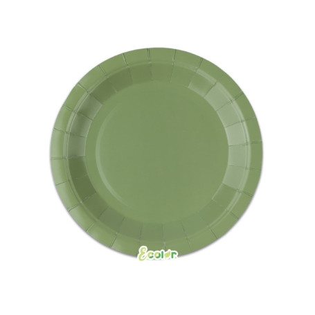 25 PIATTI ECOLOR 18CM VERDE OLIVA
