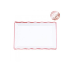 VASSOIO BIANCO/ROSA GOLD 20X30CM