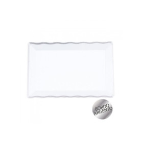 VASSOIO BIANCO/ARGENTO 20X30CM