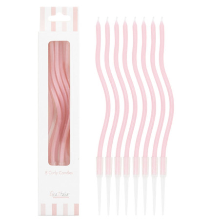 8 CAND CURLY ROSA 12.5CM