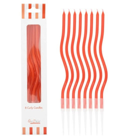 8 CAND CURLY ROSSO 12.5CM