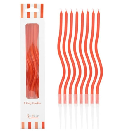8 CAND CURLY ROSSO 12.5CM