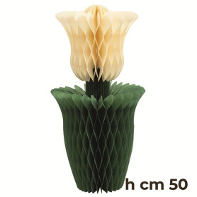 1 TULIPANO IN CARTA AVORIO 50CM