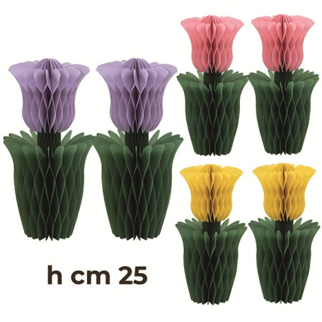 2 TULIPANI IN CARTA 3 COL ASS 25CM