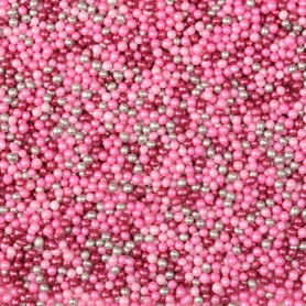 MINI PERLE METAL ROSA ARGENTO 100GR