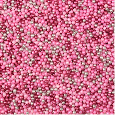 MINI PERLE METAL ROSA ARGENTO 100GR
