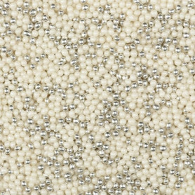 MINI PERLE ARGENTO E BIANCHE 100GR