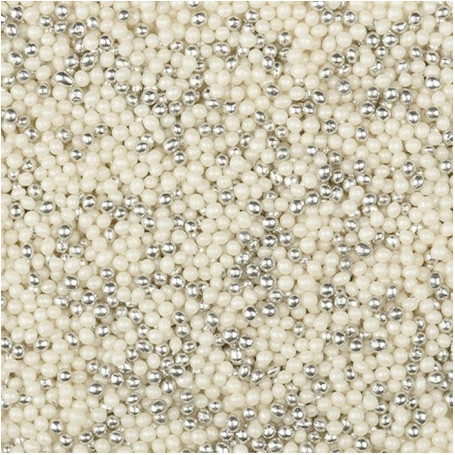 MINI PERLE ARGENTO E BIANCHE 100GR